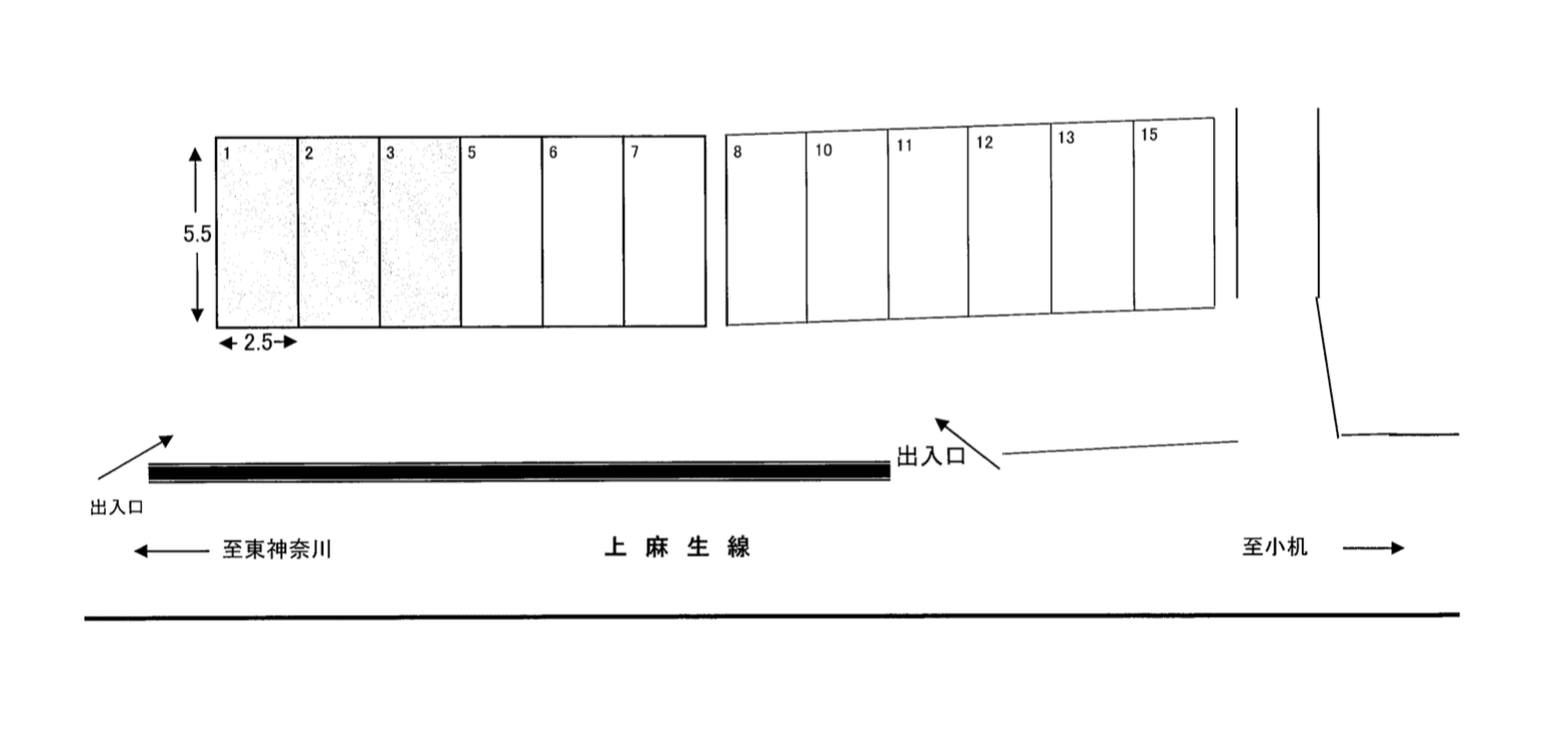 岩田岸根駐車場の駐車配置図