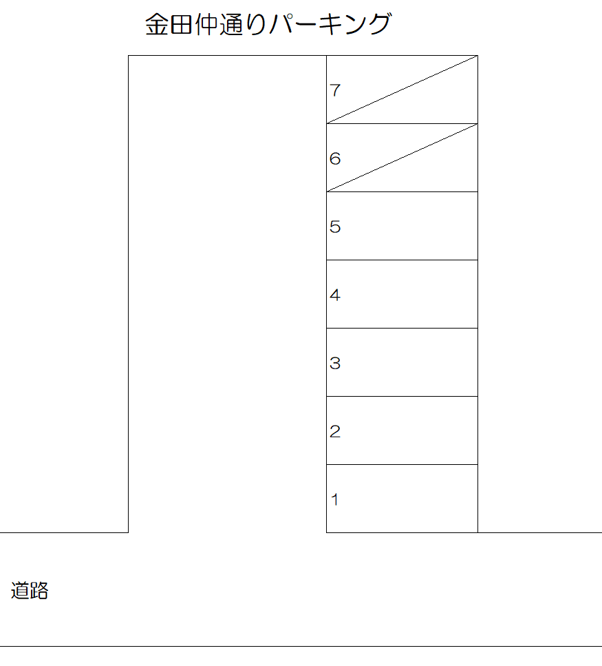 金田仲通りパーキングの駐車配置図