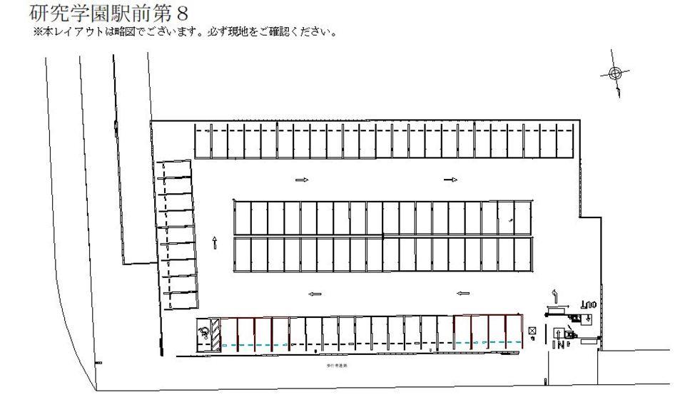 研究学園駅前第８の駐車配置図