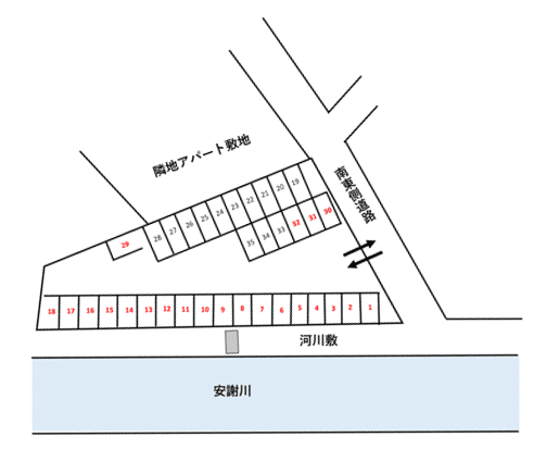 知念パーキングの駐車配置図