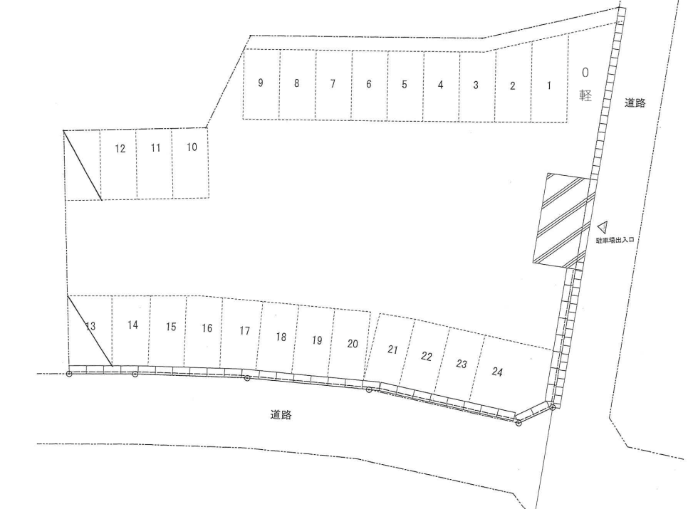 喜仲駐車場の駐車配置図