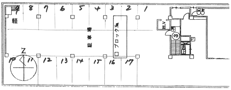 同心ﾋﾞﾙの駐車配置図