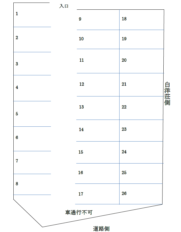 比嘉契約駐車場Ⅱの駐車配置図