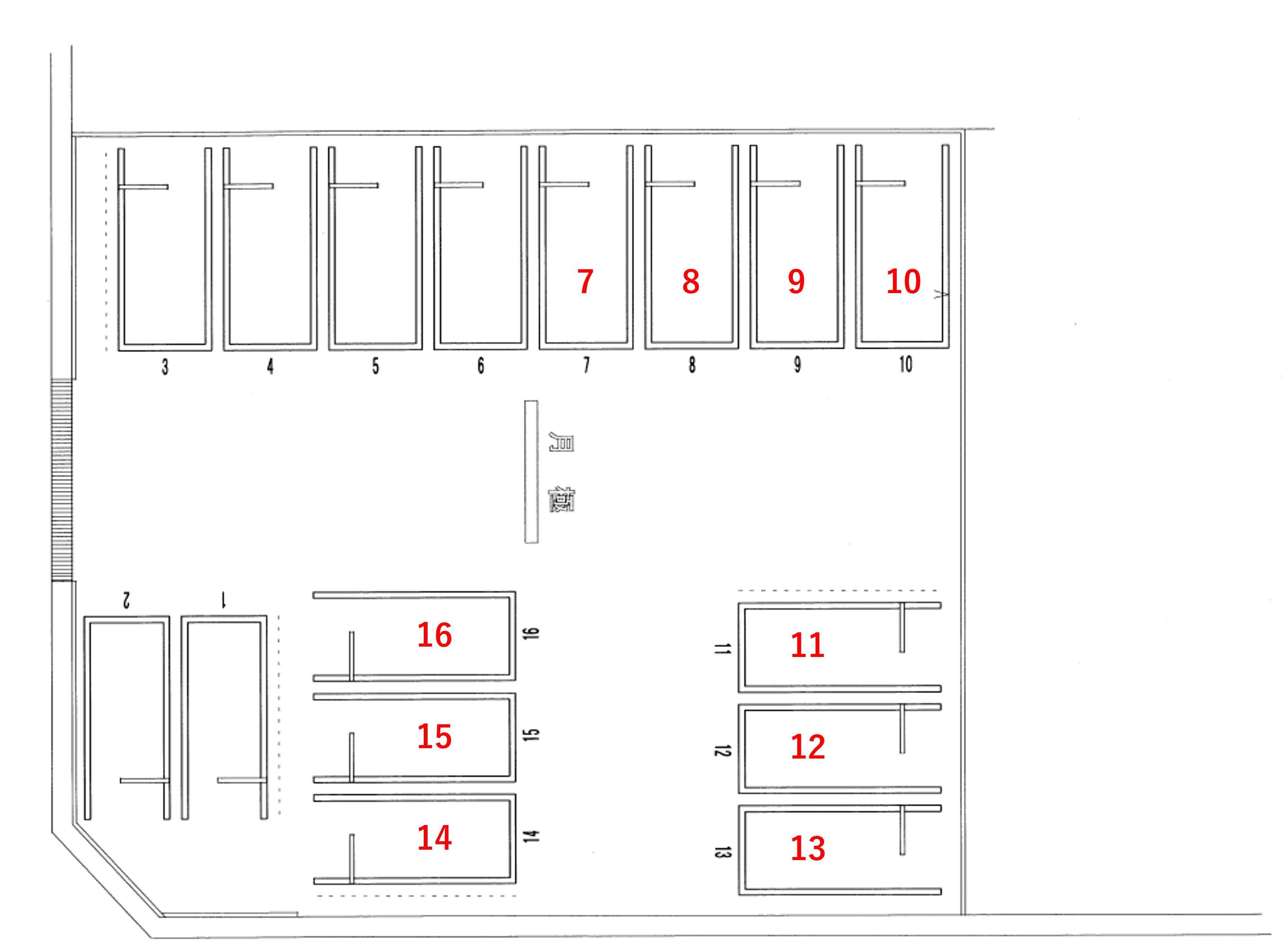 西宮門戸荘第３の駐車配置図