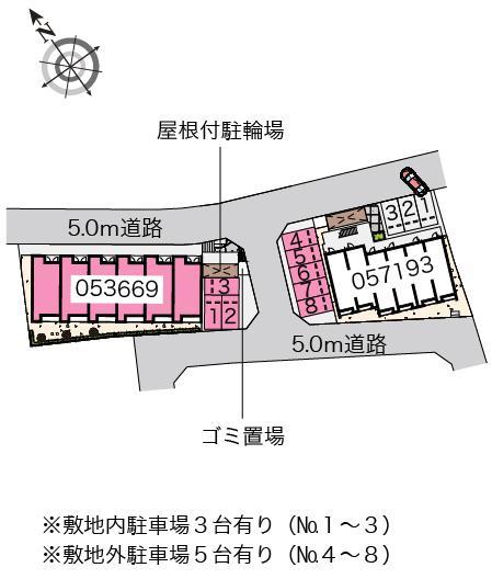 たからＣ(53669)　敷地外駐車場の駐車配置図