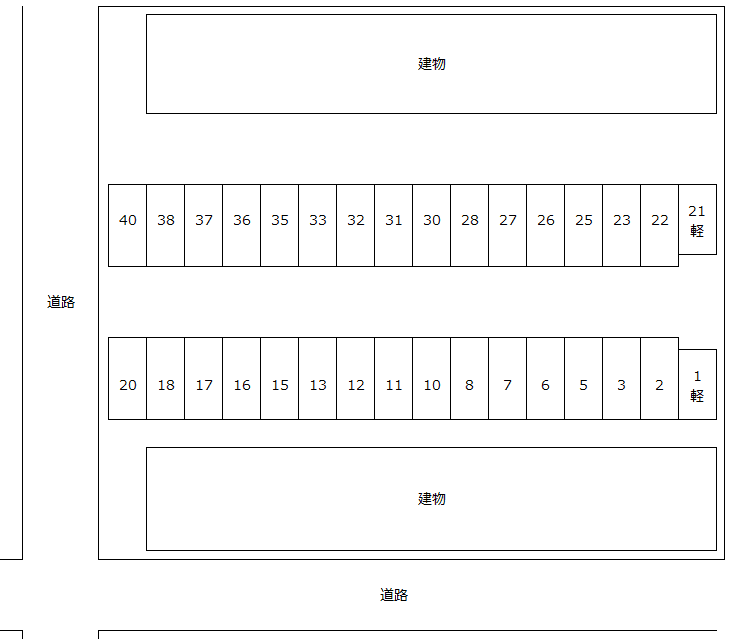 Ｓａｋｕｒａ　Ｐａｌａｃｅ　Ａ・Ｂ別駐車場の駐車配置図