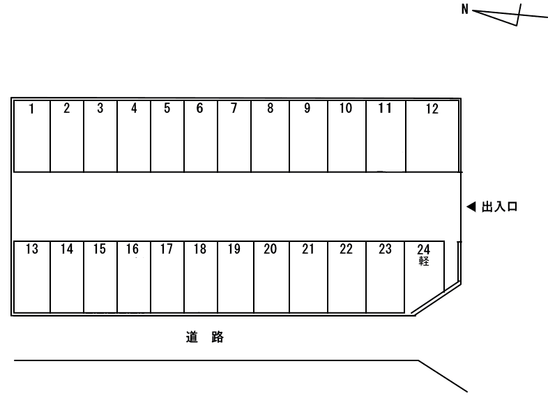 野上町パーキングの駐車配置図