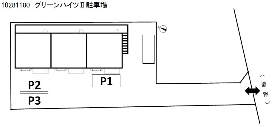グリーンハイツⅡ駐車場の駐車配置図