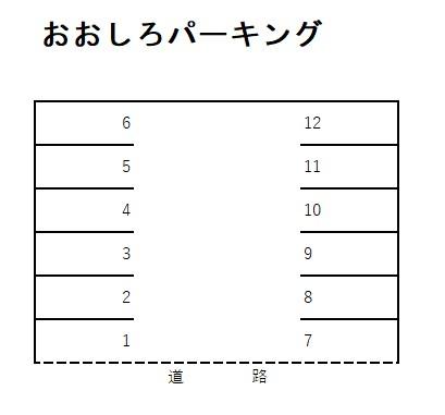 おおしろﾊﾟｰｷﾝｸﾞの駐車配置図
