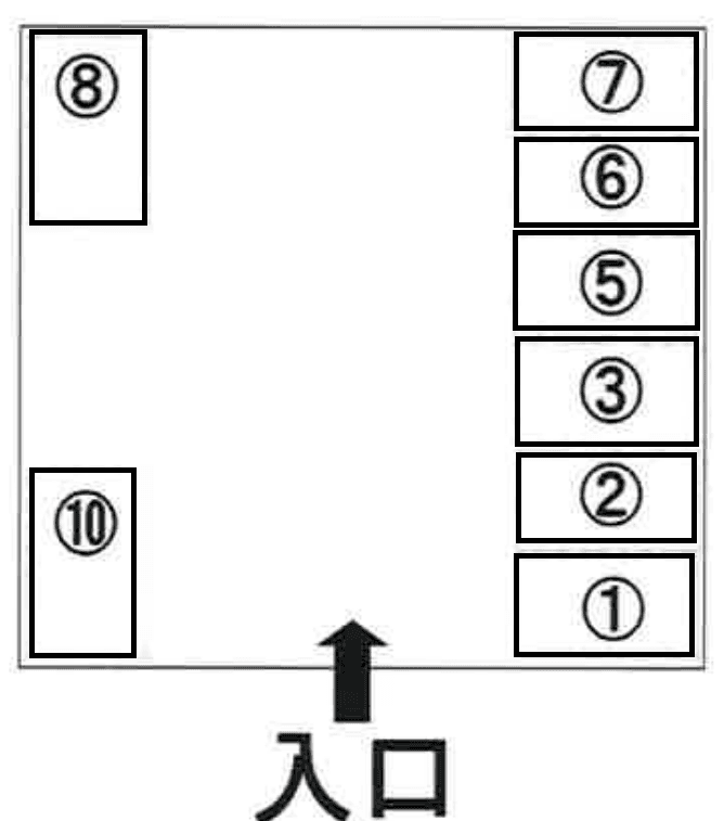 今津堀駐車場の駐車配置図