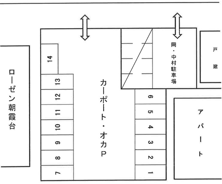 カーポート・オカの駐車配置図