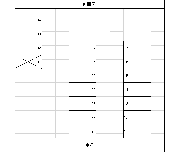 小川駐車場の駐車配置図
