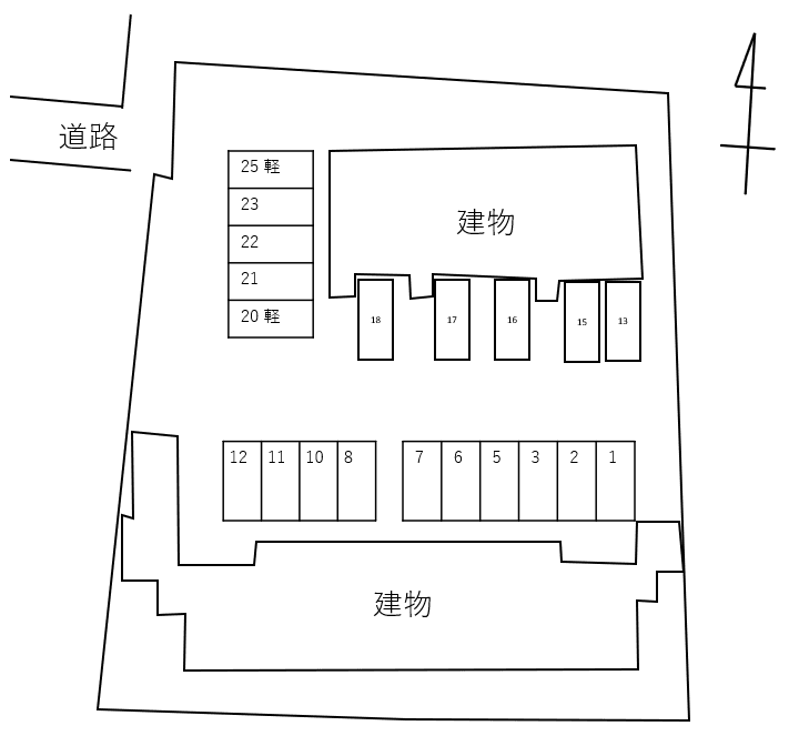 エンジェルＡＢ別駐車場の駐車配置図