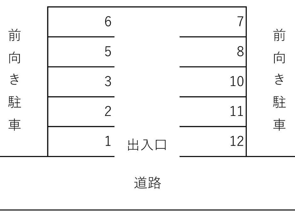 西澤パーキングの駐車配置図