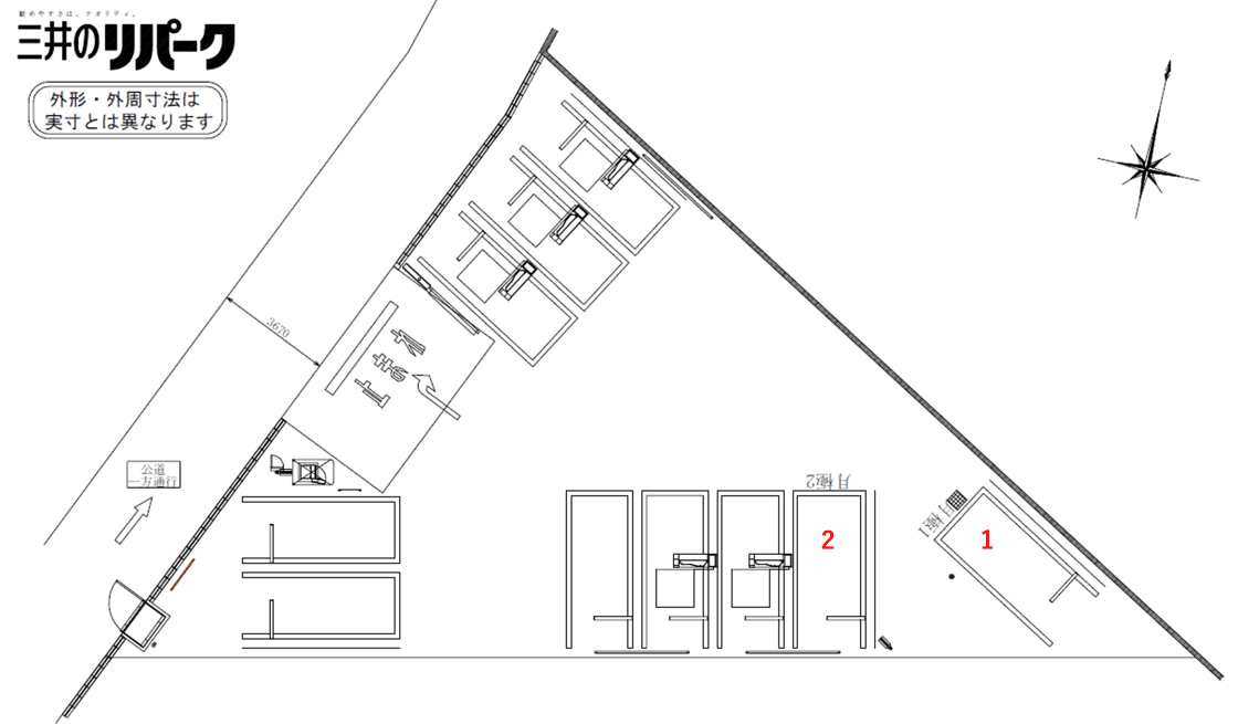 狛江東和泉１丁目の駐車配置図