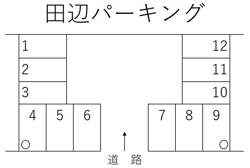 田辺パーキングの駐車配置図