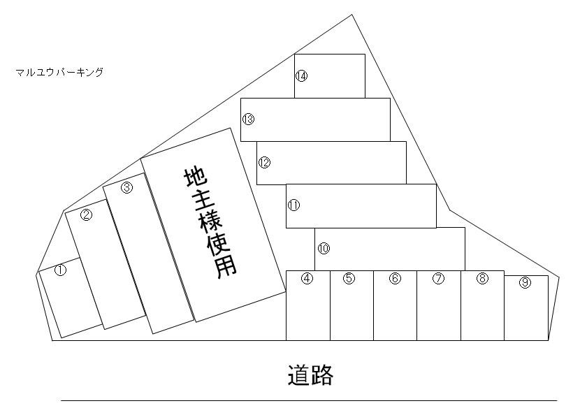 マルユウパーキングの駐車配置図