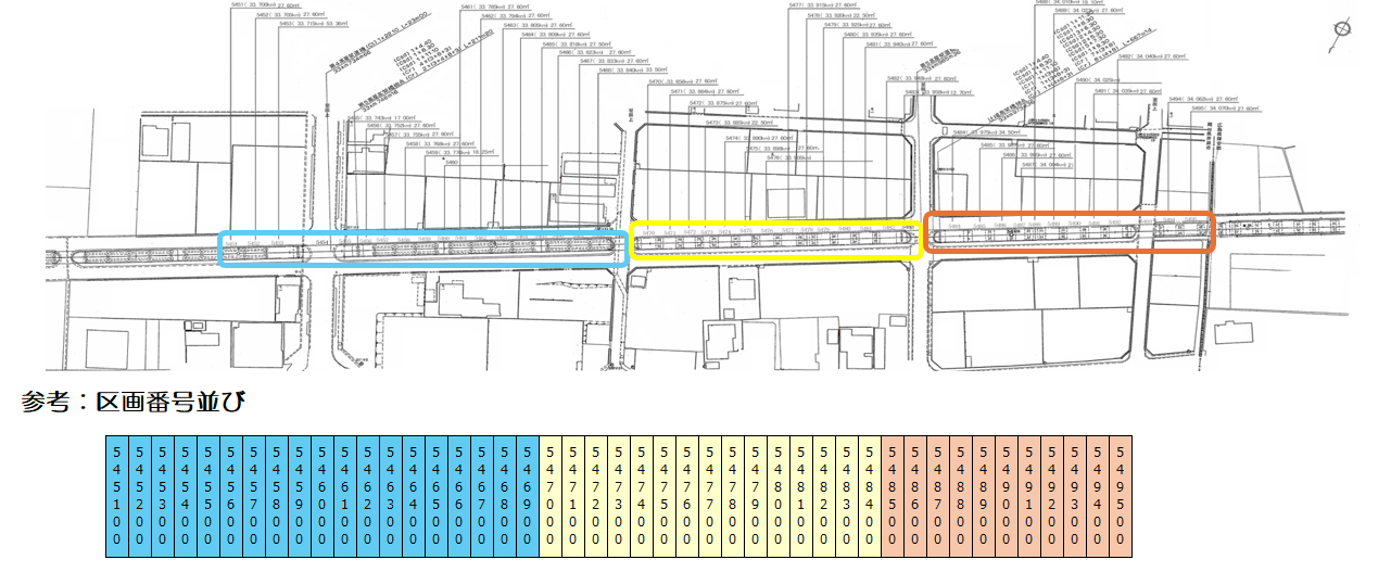 高架下44(5451-5495)の駐車配置図
