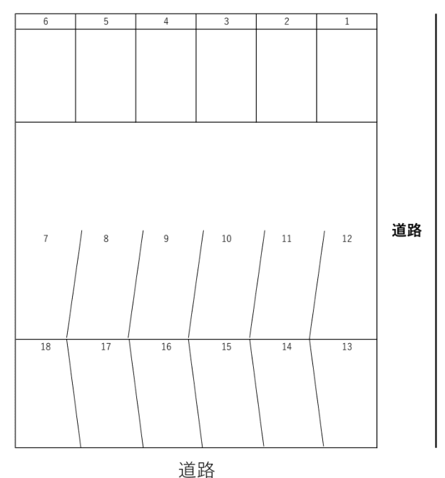 船橋町パーキングの駐車配置図