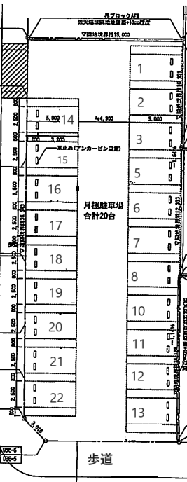 四郷町駐車場の駐車配置図