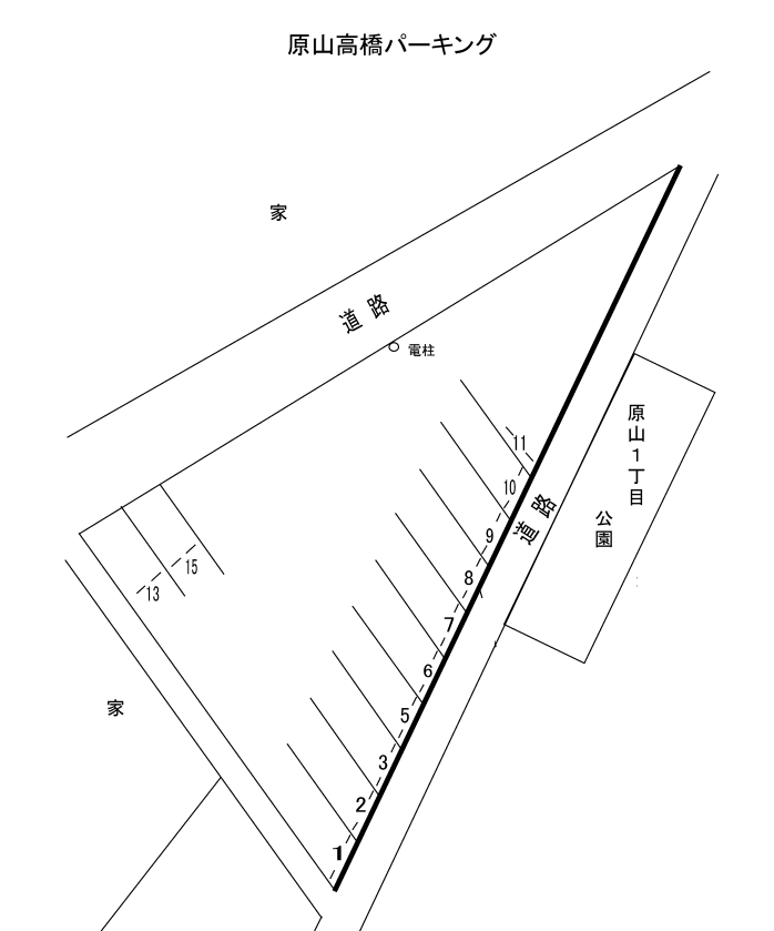 原山髙橋パーキングの駐車配置図
