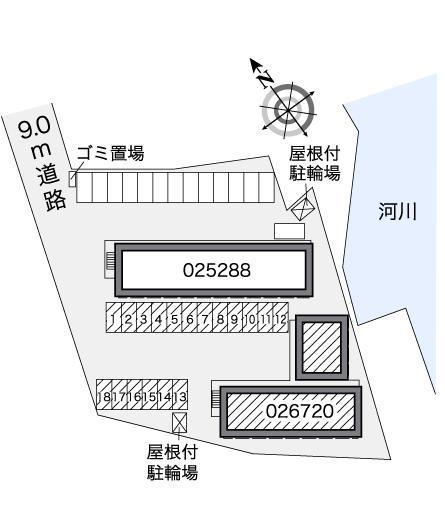 オールドリバー清田(26720)の駐車配置図