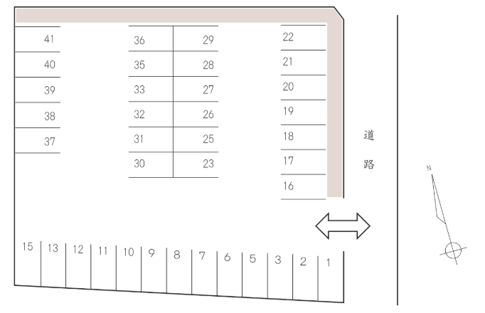 朝岡町JA(吉岡明子）Pの駐車配置図