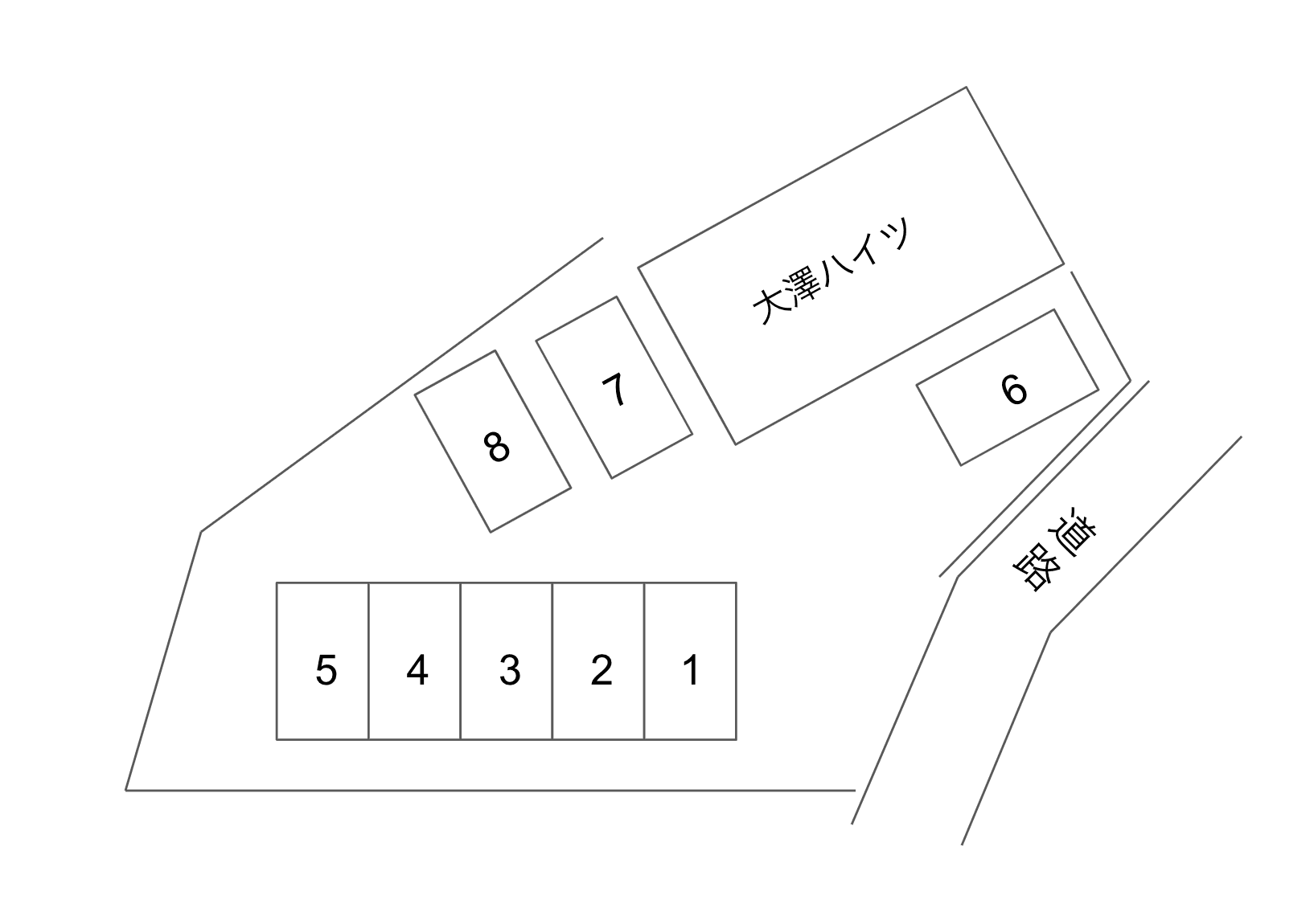 大澤ハイツ駐車場の駐車配置図