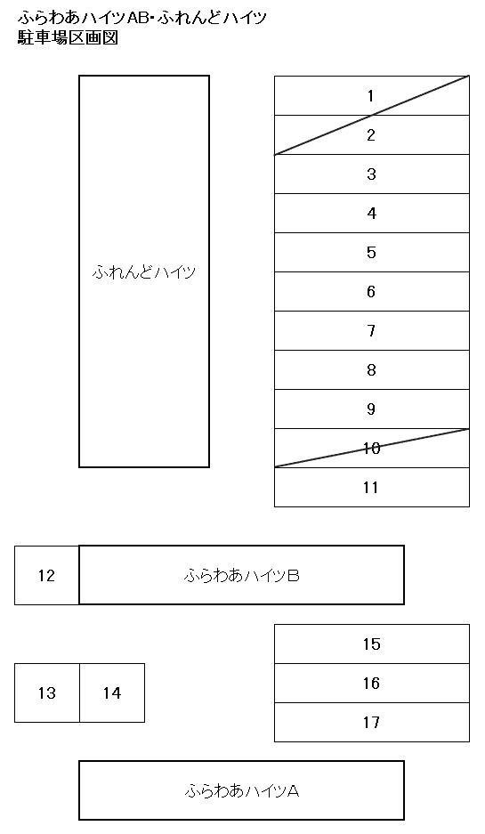 坂戸市三光町2丁目駐車場(ふれんどハイツ)の駐車配置図