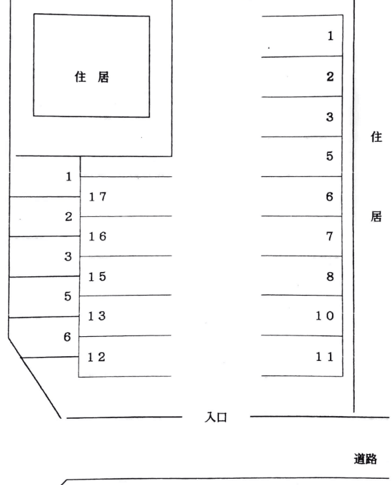プティメゾンガレージ＆パーキングの駐車配置図