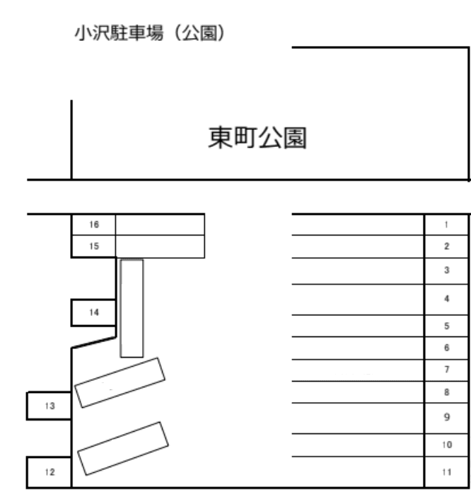 小沢駐車場(東）の駐車配置図