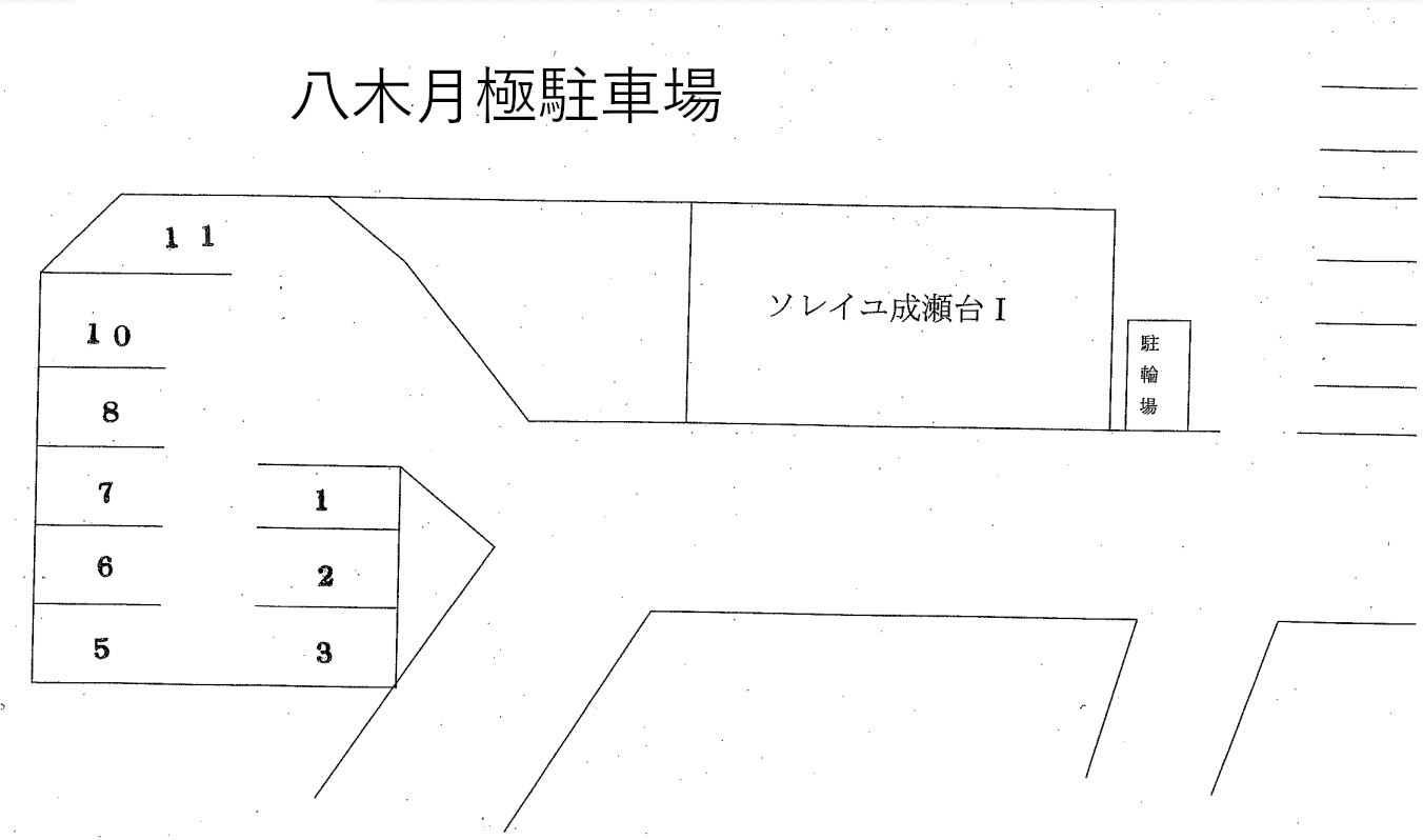 八木月極駐車場の駐車配置図
