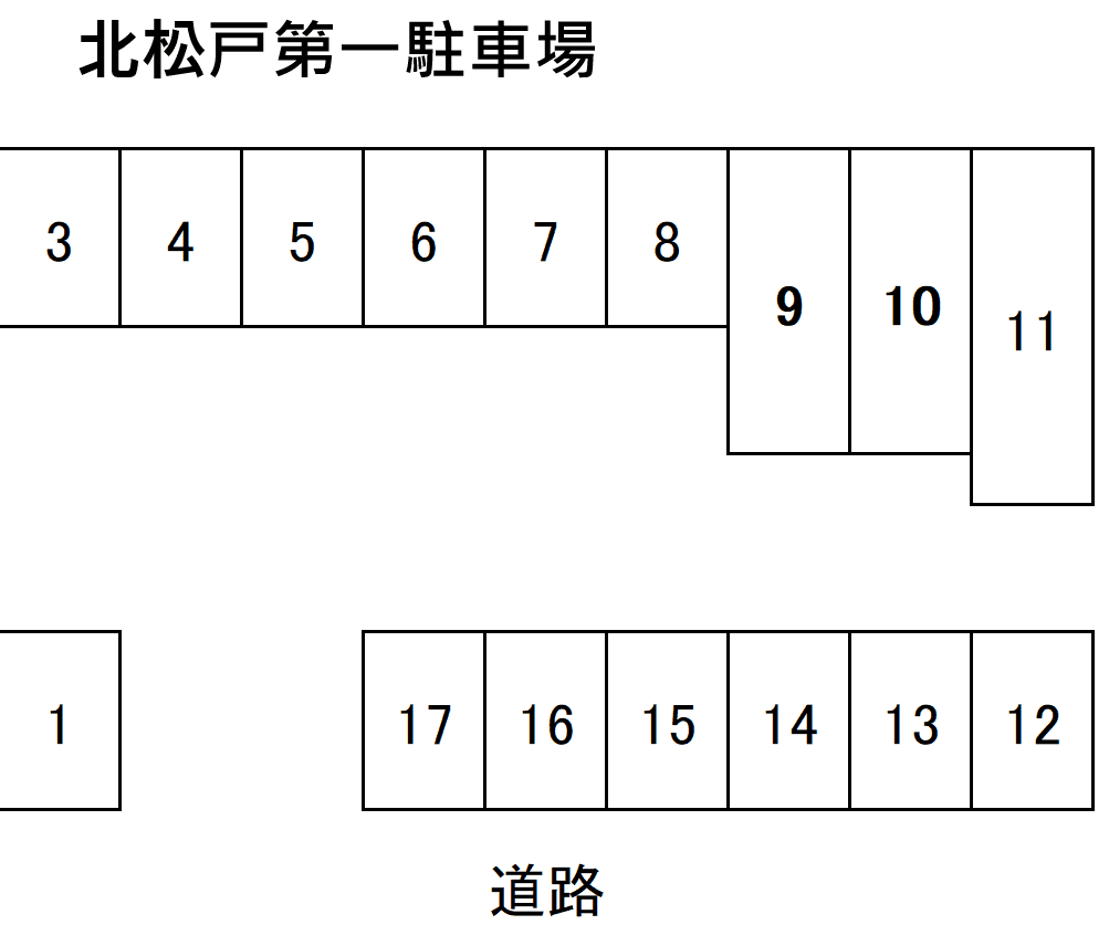 北松戸第一駐車場の駐車配置図