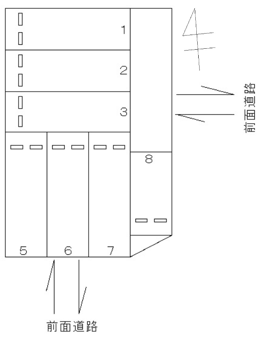 FK八百島1丁目102駐車場の駐車配置図