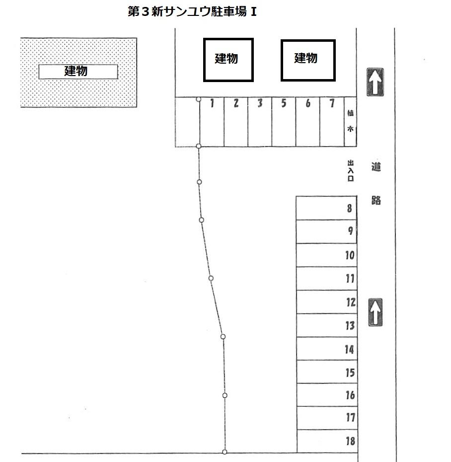 第３新サンユウ駐車場の駐車配置図