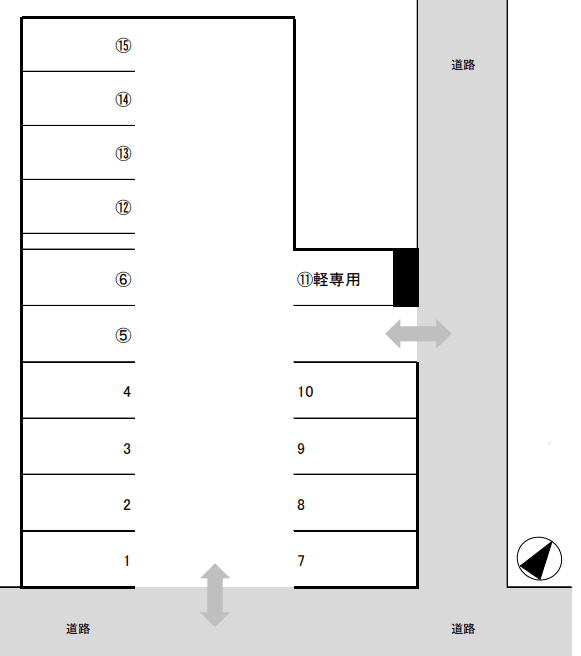 愛宕月極駐車場の駐車配置図