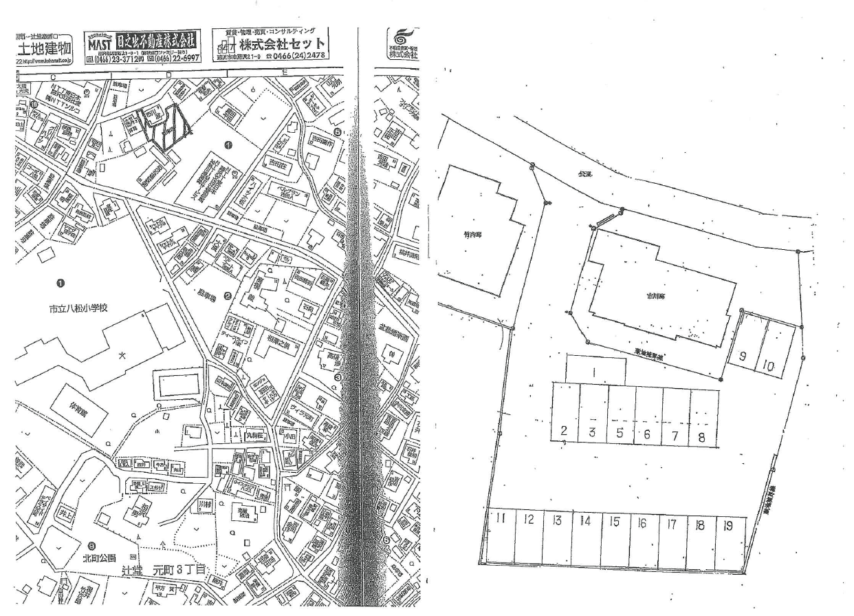 辻堂元町2丁目駐車場の駐車配置図