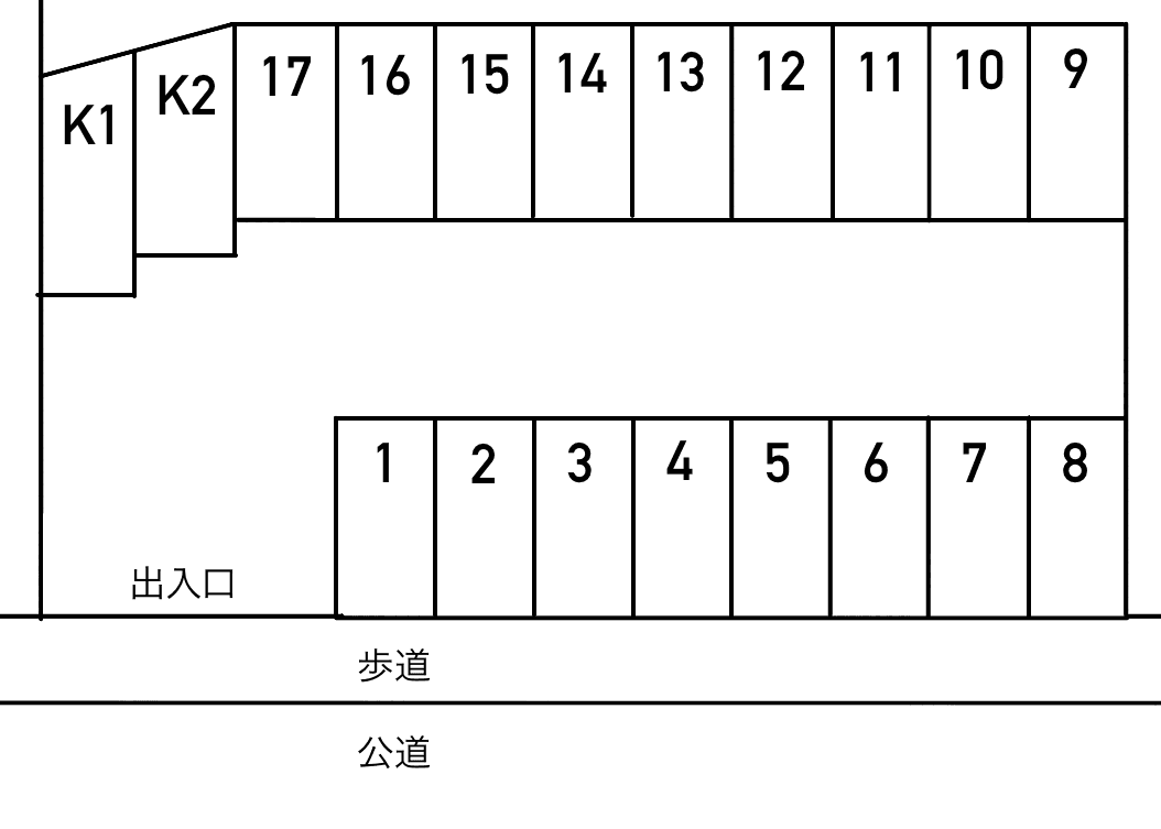 共和町4丁目67番駐車場の駐車配置図