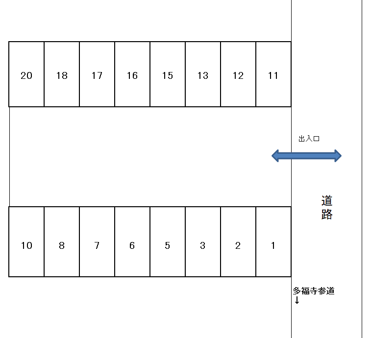 冨澤パーキングの駐車配置図
