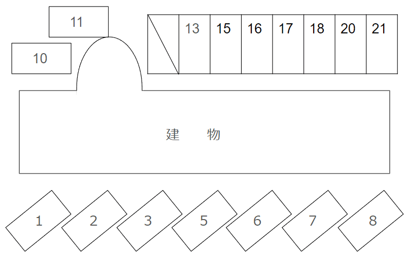 エミダハイツの駐車配置図