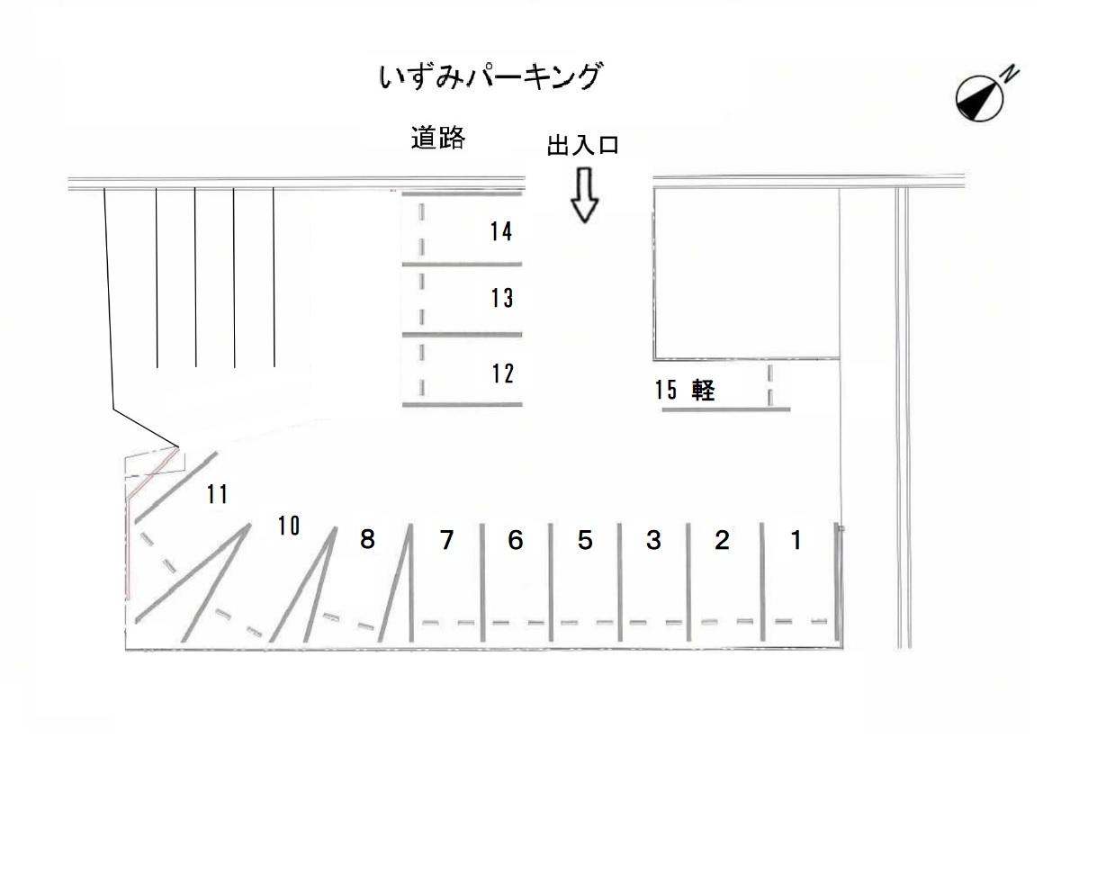 いずみパーキングの駐車配置図