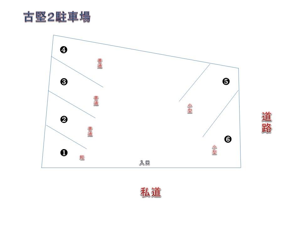 古堅2駐車場の駐車配置図