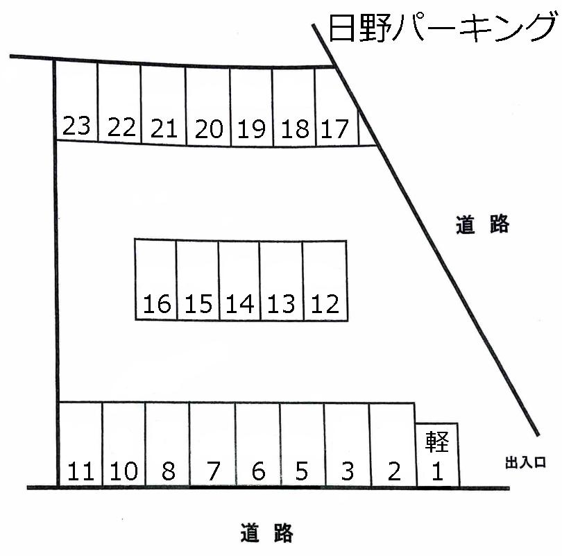 日野パーキングの駐車配置図
