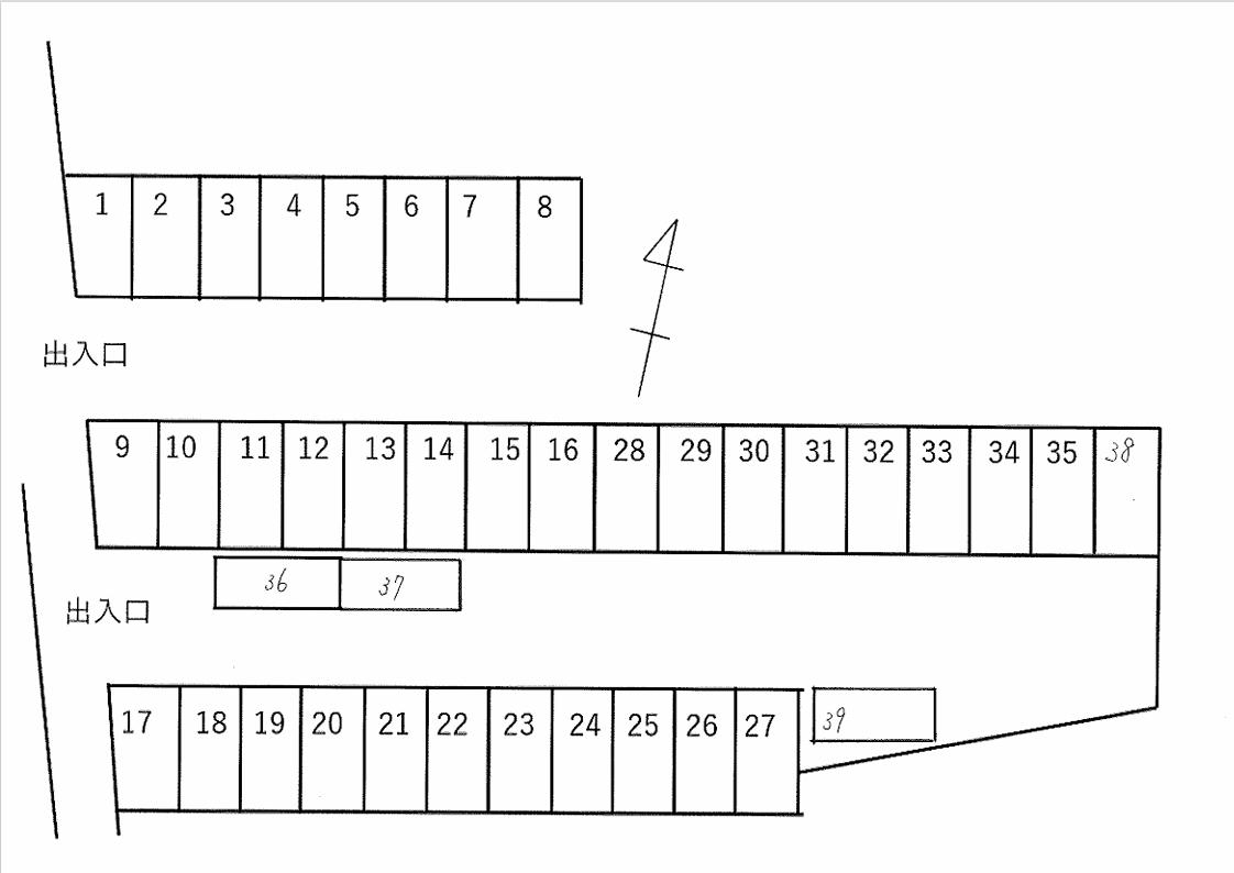 倉掛第1駐車場の駐車配置図