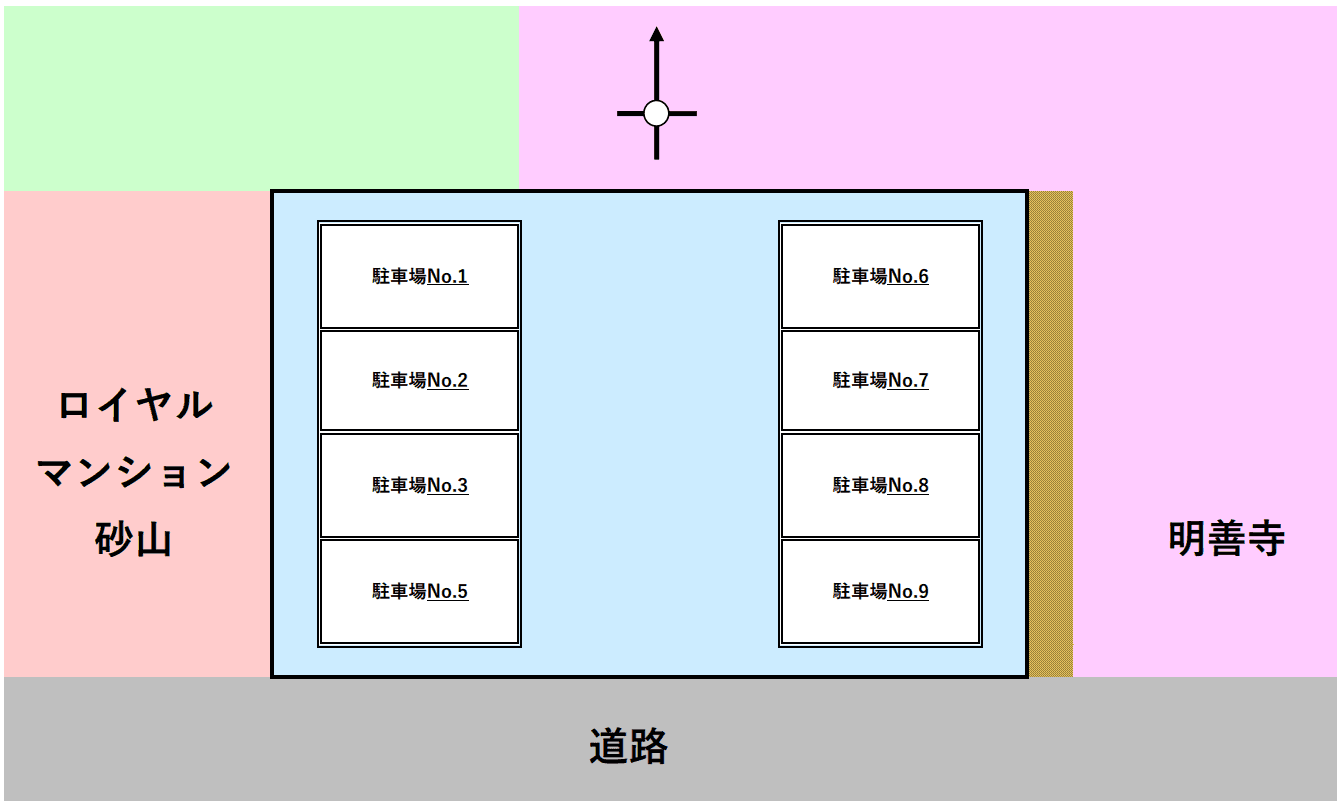 砂山町591駐車場（№015）の駐車配置図