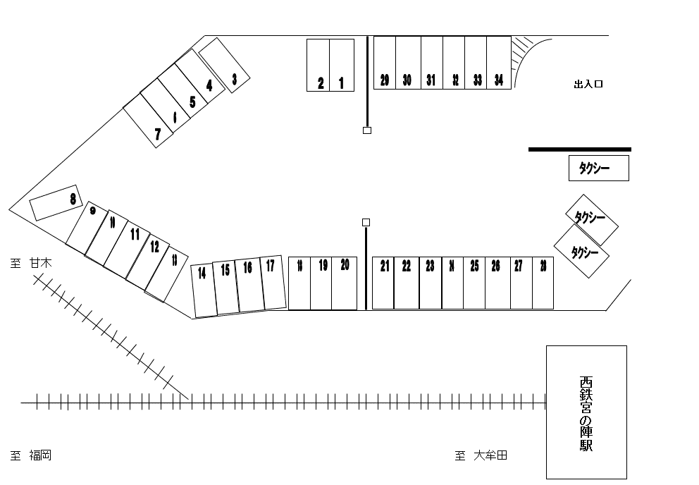 宮の陣駅駐車場の駐車配置図