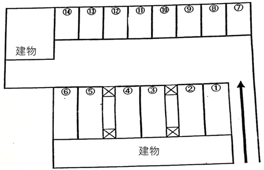 石川駐車場(首里)の駐車配置図