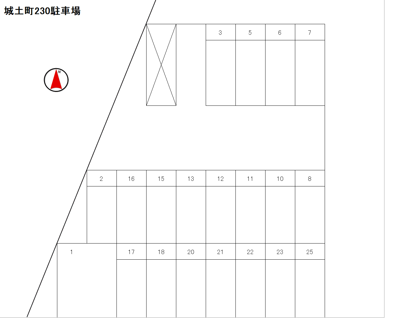 城土町230駐車場の駐車配置図
