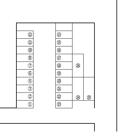 中尾駐車場の駐車配置図