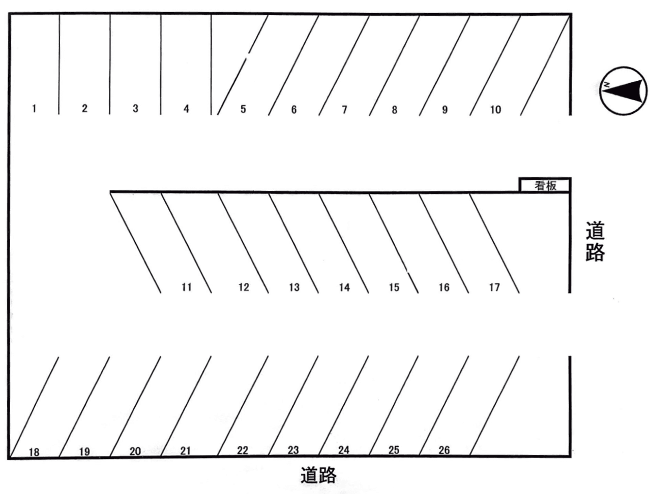 東本町33-2.3駐車場の駐車配置図